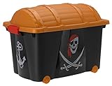 Spetebo Aufbewahrungsbox für Jungen mit 57 Liter Volumen - Piratenbox - Spielzeugtruhe Pirat...