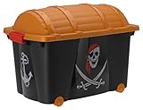 Spetebo Aufbewahrungsbox für Jungen mit 57 Liter Volumen - Piratenbox - Spielzeugtruhe Pirat...