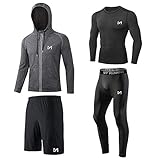 MEETYOO Kompressionsshirt Herren, Leggings Sport Laufhose Funktionsshirt Männer Jacke...