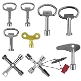 9 Stück Universalschlüssel, Dreikantschlüssel, Vierkantschlüssel und Rundschlüssel für...