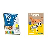 DOHE - Farbiges Papier DIN A4, 80 g. - 100 Blatt, 30170 & share Malblock A4 für Kinder – Malblock...