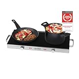 TZS First Austria - Kochplatte Infrarot 2er Glaskeramik-Herdplatte ALLE Topfarten 2800W -...