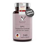 OPC Traubenkernextrakt - 240 vegane Kapseln - Optimale Tagesdosis: 500 mg Extrakt je Kapsel -...
