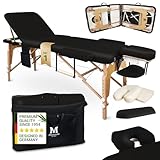 MASSUNDA – Mobile 3 Zonen Massageliege klappbar & höhenverstellbar – Stabiler Massagetisch aus...