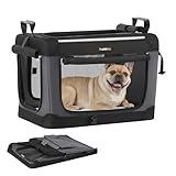 Feandrea Hundebox faltbar, 60 cm Transportbox für kleine Hunde, Hundetasche, Oxford-Gewebe, mit 4...