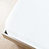 Eleganz Spannbettlaken Jersey Weiß 180x200 cm - Bequemes Baumwoll-Fitted Sheet für Matratzen,...