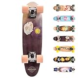 meteor Holz Skateboard Kinder - Mini Cruiser Kickboard - Skateboard mädchen Rollen Board - hohe...