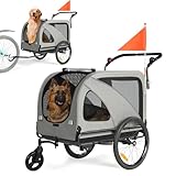 Fiximaster 2-in-1 XXL Fahrradanhänger für Hunde, Faltbarer Hundeanhänger mit Dachöffnung,...