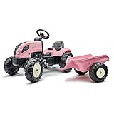 Falk - Traktor mit Pedalen Rainbow Star mit Anhänger – enthält 40% recyceltes Kunststoff 2056L...