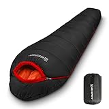 Bessport Schlafsack 3-4 Jahreszeiten Wasserabweisend Winter Mumienschlafsack Temperatur 0°C Warm...