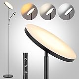 Home Sweet Home Moderne LED-Stehleuchte mit Leselicht | 25/25/175cm, schwarz | 42W 3636lm |...