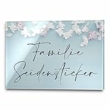 Edles Türschild mit Namen für die Haustür | Namensschild Briefkasten-Schild selbstklebend oder...