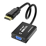 MT-VIKI HDMI auf VGA Adapter, HDMI zu VGA Adapter Stecker auf Buchse 1080P Kompatibel mit Computer...