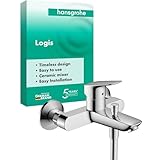 hansgrohe Logis - Badewannenarmatur Aufputz für 2 Verbraucher, Mischbatterie Badewanne mit Auslauf...