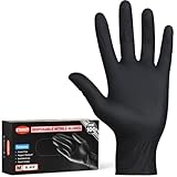 Einweghandschuhe M, Nitril Einmalhandschuhe Schwarz 100 Stück, Latexfrei Puderfrei, STARKIT...