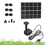 Solarium Springbrunnen Pumpe - 15W Solarpumpe für Außenbereich mit Solarladegerät,Einstellbares...