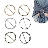 RAMGLYO 6 Stück Damen Metall Gürtelschnalle, T Shirt Clip, Schnalle, Seidenschal Ring, Saum Knoten...