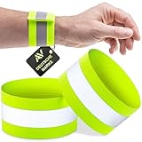 AVANA Reflektorband mit Klettverschluss Reflektierendes Armband Reflektor Elastisch Hosenschutz...