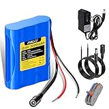 Mspalocell 12.6V 3000mAh Lithium-ionen akku mit ladegerät & 2 Verbindungslinie für Solar Panel,...
