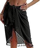 YULOONG Damen Strand Wrap Röcke Kurze Fransen Schürze Sarong Chiffon Bademode Cover Ups Sexy...