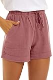 GOLDPKF Hose Damen Sommer Shorts für Damen Hose Süße Gemütliche Elastische Strandshorts Lässige...