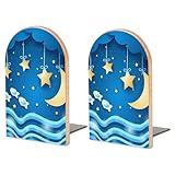 Bücherstützen Stern Mond Fisch Buchstütze Rutschfester Bücher Halter Regal Buchstopper Bookends