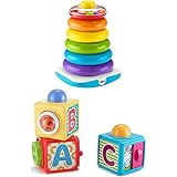 Fisher-Price exklusives Kombi-Angebot: GJW15 Gigantische Farbring Pyramide, Stapelspielzeug mit...