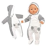 Miunana Kleidung Outfits für Baby Puppen, Puppenkleidung 35-43 cm (Elefant)