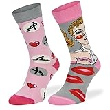 SKIETY Bunte Interessante Socken - Lustige Seltsame Verrückte Ausgefallene Skurrile Socken für...