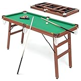 COSTWAY Billardtisch Klappbar, Billiard Tisch inkl. 2 Queues, 16 Billard, 2 Kreiden, Dreieck,...