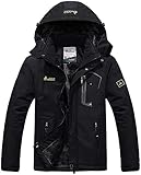 Memoryee Herren Ski Jacke Warmer Gefüttert Winter Fleece Mantel Wasserdichter mit Abnehmbarer...