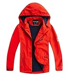YOUNGSOUL Kinder wasserdichte Regenjacke mit Abnehmbarer Kapuze Mädchen Jungen Übergangsjacke...