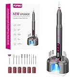 Nagelfräser Kabellose - 12 IN 1 Elektrische Nagelfeile mit UV-Lampe für Gelnägel, 35000 U/Min...