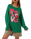 Valentinstag Frauen Casual Sweatshirt Herz Buchstaben Druck Langarm Rundhals Lose Herbst Pullover...