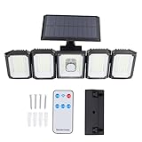 Kikumi Sonnenwandlampenbewegungssensor 3 Modi 5 Rotatable Köpfe Wassersicher 6500K LED...