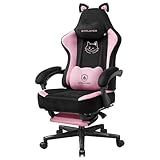 GTPLAYER Niedlicher Gaming Stuhl mit Samtstoff, Gaming Chair, ergonomischer Bürostuhl Gamer Stuhl...