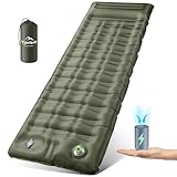 Elektrisch Isomatte Camping Selbstaufblasend, 12CM Verdicktes Aufblasbare Matratze mit Kissen,...
