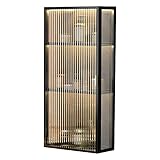 Wandmontierter Badezimmer-Aufbewahrungsschrank, schwarz, Mehrzweck-Organizer über WC, Glastür,...