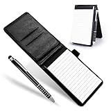 Cobee Taschennotizbuchhalter mit Stift, Mini Notizblock aus Leder Memobuch kleines tragbares...