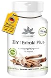 Zimt Extrakt Plus - mit 200μg Chrom und 10mg Zink pro Kapsel - 120 Kapseln - Hochkonzentriert |...