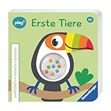 Ravensburger Play+ schütteln, rasseln, spielen: Erste Tiere, Baby-Buch ab 6 Monate, Bilderbuch mit...