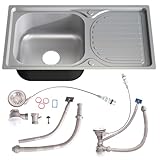 Melko Küchenspüle Spülbecken Edelstahlspüle rund Einbauspüle Edelstahl inkl. Ablaufgarnitur und...