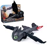 Dreamworks How to Train your Dragon, Plüsch-Drache Ohnezahn mit Gleit- und Grifffunktion, 30 cm...