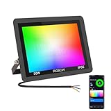 JBdusn 100W RGB LED Strahler Fluter Außen, Smart RGBCW Flutlicht Bunt Mit Bluetooth APP-Steuerung...