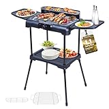 Sommertal BBQ231 Elektrogrill | Balkongrill | 2200W | Camping Grill | 2in1 | stufenloser...