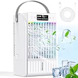 Mobile Klimaanlage, 4-in-1 Design, 1700ml Wassertank, 4 Windmodi, 2 Nebelfunktionen, 7 Farb-LED,...