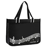 Hiler Punk Musikalische Note Muster Umhängetasche,Musik Tote Handtasche,Hochwertige Nylon Stoff...