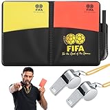 yongyongbuy Schiedsrichter Karten Set – Rote und gelbe Karten mit Metallpfeife und Umhängeband,...