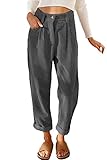 EUHOM Cordhose Damen High Waist Gerades Bein Hosen Freizeithose Lang Locker Bequeme Hose mit Taschen...