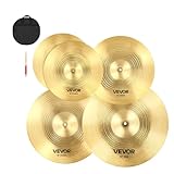 VEVOR 4-teiliges Beckenset, Becken aus Legierung, inklusive 355 mm Hi-Hat, 400 mm Crash, 455 mm...